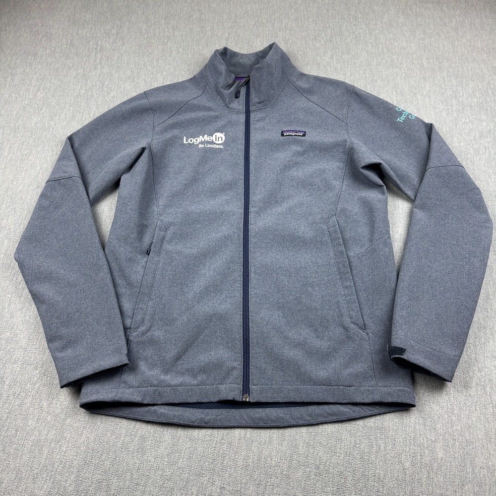 Patagonia Adze Jacket Mens Small Blue Windbreaker Softshell Full Zip Logo 83525‎